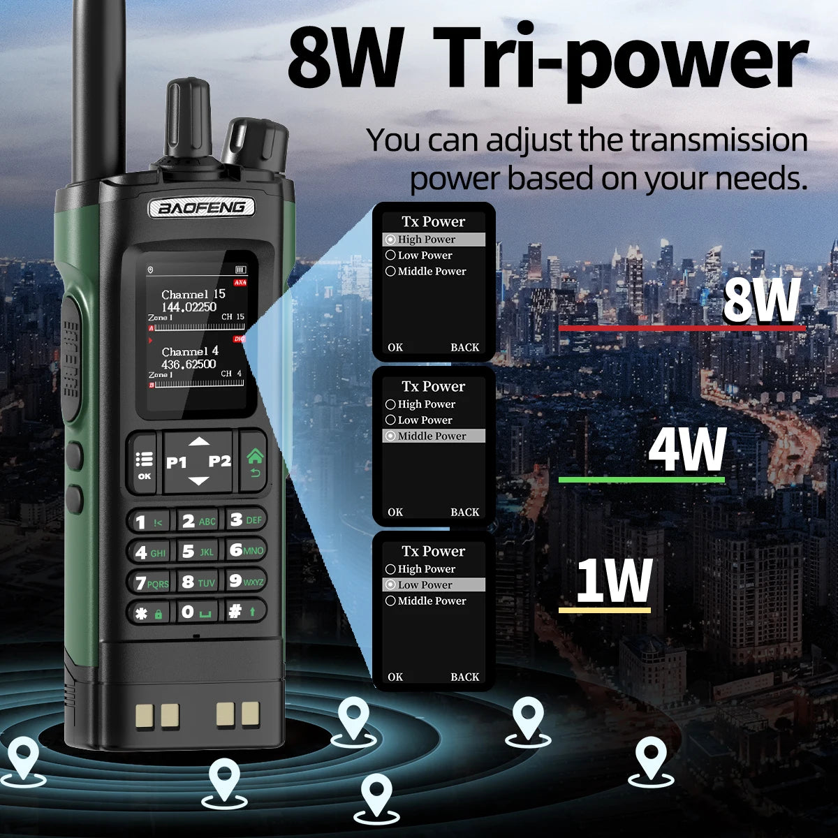 Baofeng DM-32 GPS DMR Digital Analog APRS Walkie Talkie AES256 Encryption Air Band FM AM GMRS Dual Band UHF VHF Radio DM-32UV
