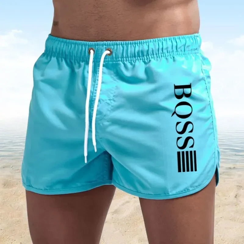 Summer Shorts Men Fast Drying Swim Shorts Breathable Net Fast Drying Surf Beach Pants Men's Fitness Pants Elastic Waist Shorts M