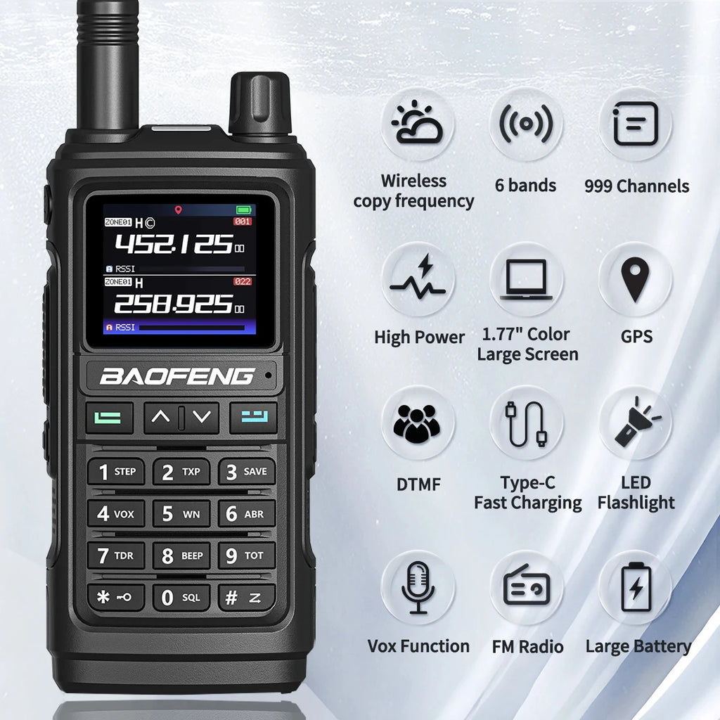 Baofeng UV-17Pro GPS Air Band Walkie Talkie Five Bands Receive Tri-Band Transmit FM Two Way Radio UV-17 Pro GPS