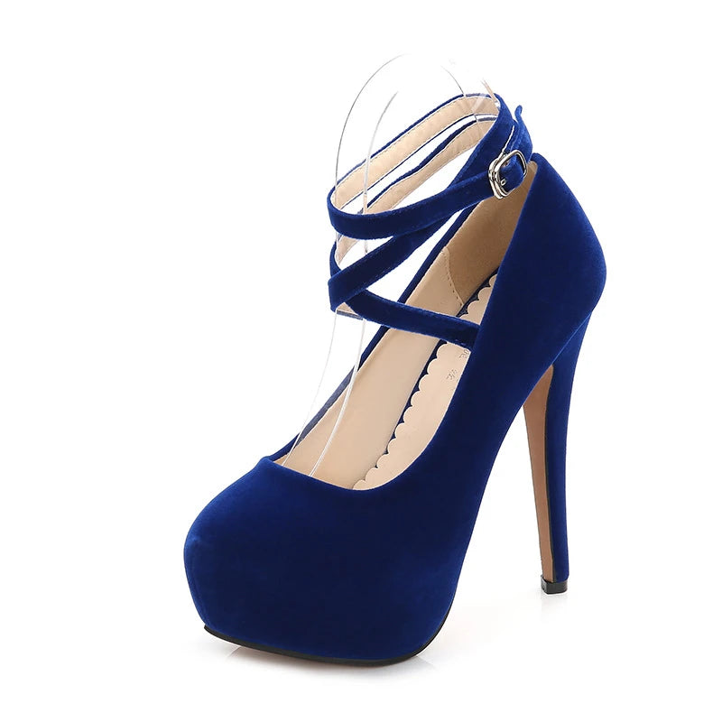 Summer New European American Fashion Cross Ankle Strap High Heels For Women Night Club Party Dress Shoes Comfortable Elegant