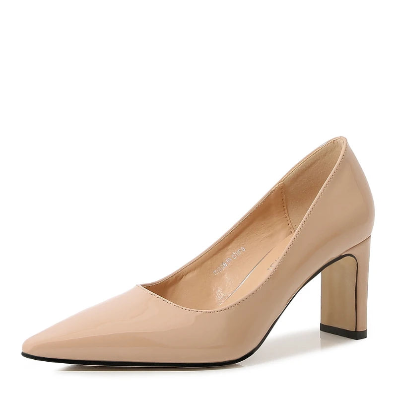 French Celebrity Single Shoes For Women Style Light Mouth Thick Heel Women's Shoes High-End Temperament Versatile Mid-Heel Shoes