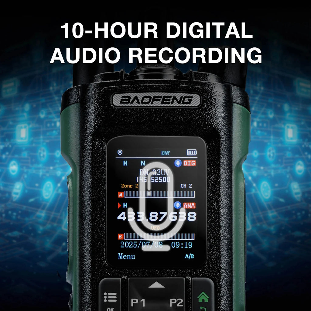 Tactical Hunting Baofeng Dm-32Uv Dual Band Dmr Digital Walkie Talkie 10W High Power Gps Aprs Aes256 Encryption Long Range Radio