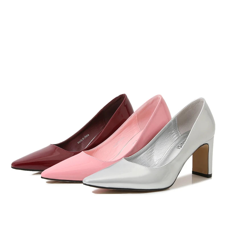 French Celebrity Single Shoes For Women Style Light Mouth Thick Heel Women's Shoes High-End Temperament Versatile Mid-Heel Shoes