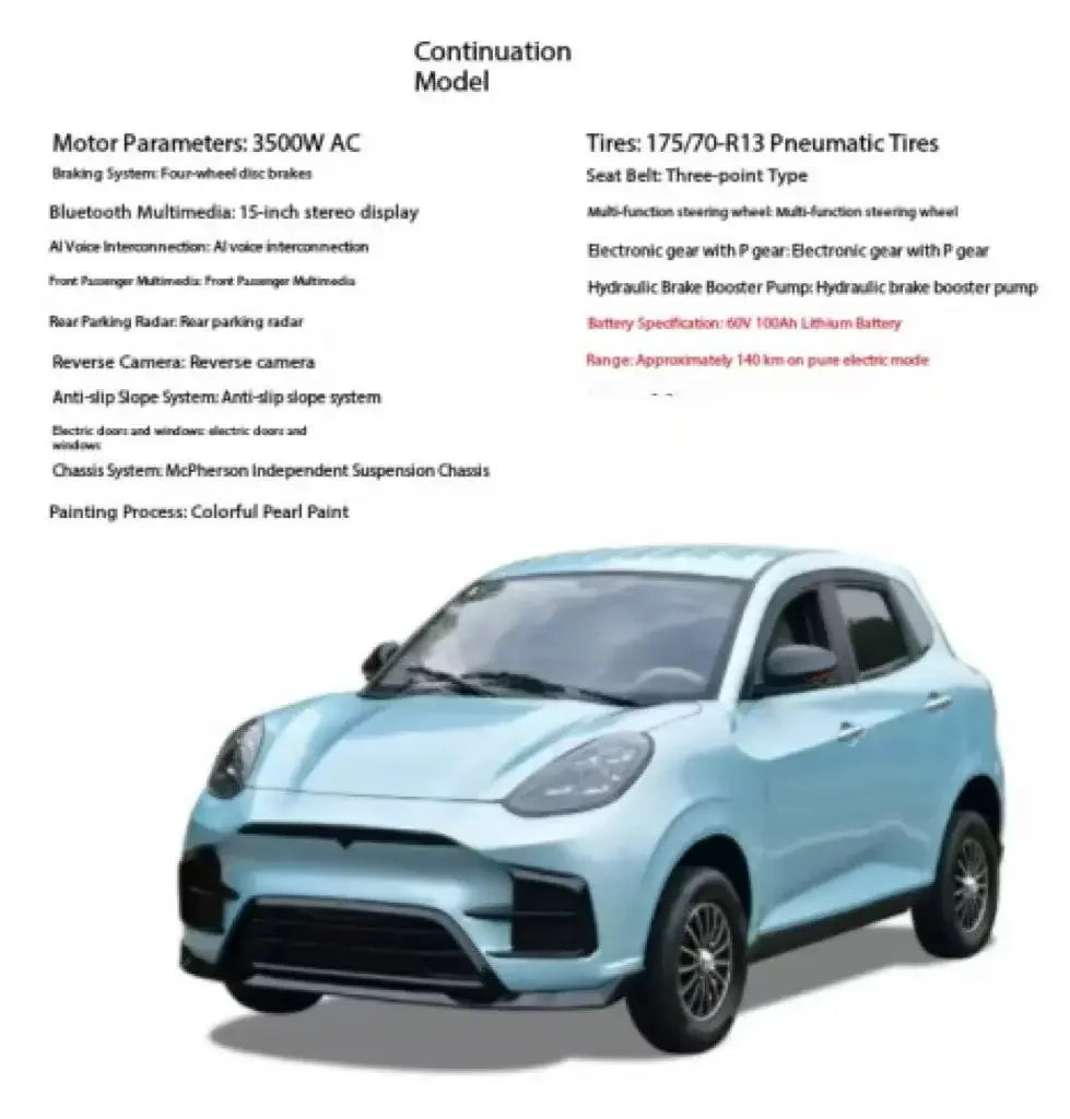 Four-wheeled electric vehicle, household transportation, dual-purpose fully enclosed adult four-wheeled electric vehicle