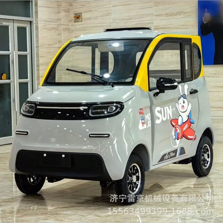 Four-wheeler Household Small Fully Enclosed Scooter Adult Oil and Electricity Dual-purpose New Energy Electric Car Battery
