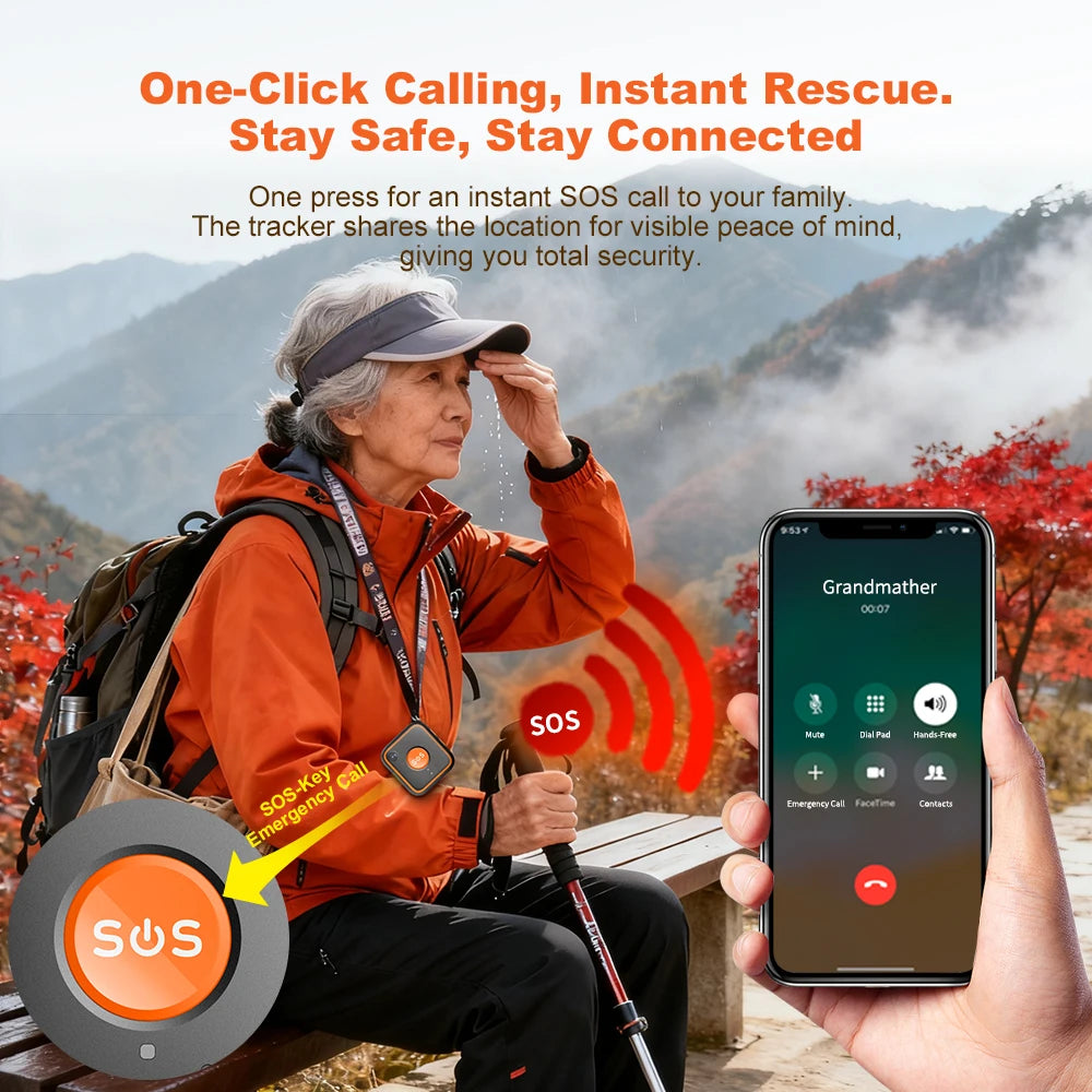 2026 Elderly Kids GPS Tracker V28C 4G SOS Help Wristband Emergency Alarm HD Camera GPS Tracking Heart Rate Blood Pressure