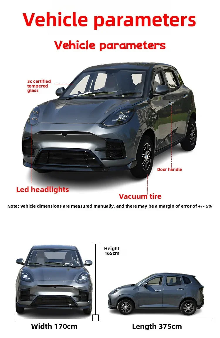 Four-wheeled electric vehicle, household transportation, dual-purpose fully enclosed adult four-wheeled electric vehicle