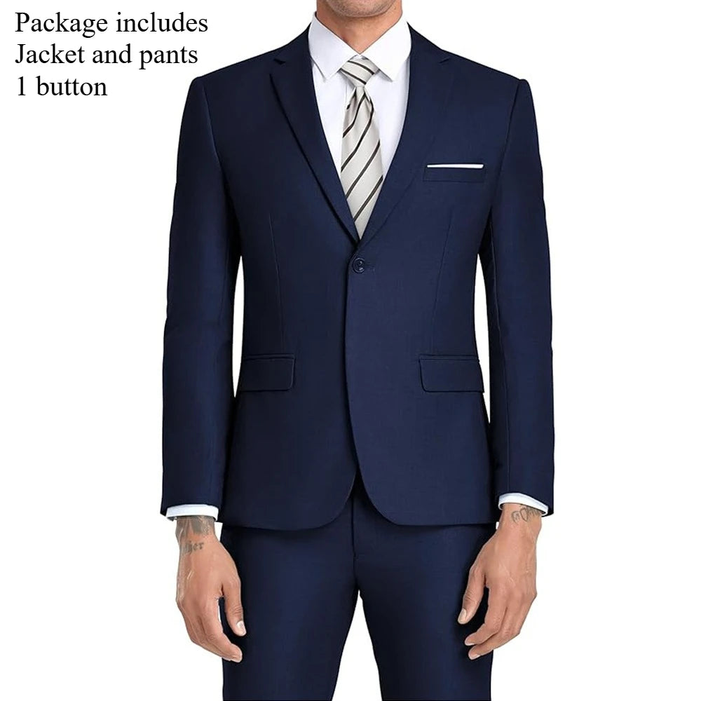High Quality Men Suits Sets For Wedding Elegant 2 Pieces Jackets Pants Stretch Blazers Tailored Formal Full 2025 Costume