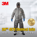 8 of 12 Essential CBRN Survival Items - MUST HAVE: 3M 4570 Protective Coverall Grey Chemical Resistant Suit Type 3/4/5/6 Nuclear Biological HAZMAT Suiting with Hood for Heavy Duty