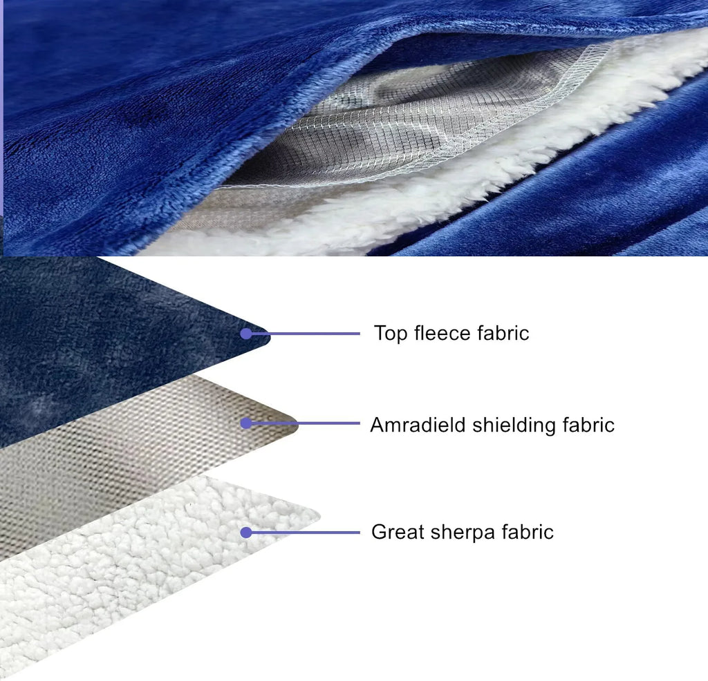 1 of 12 Essential CBRN Survival Items - MUST HAVE: EMF Protection Blanket with Copper Fabric Inside Anti-Radiation Block WIFI Signal RFID/RF Shielding Thick Plush Cover Thermal
