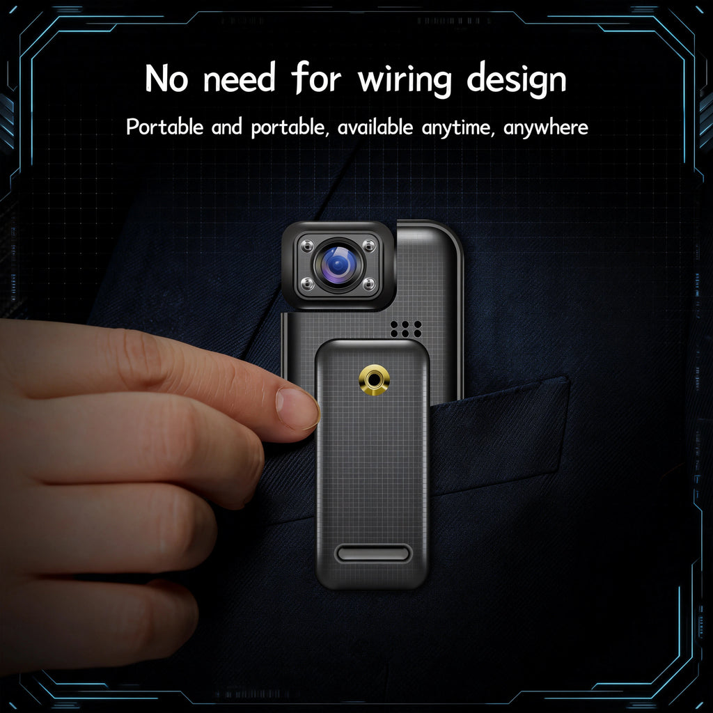8K Police Body Camera, Ultra HD Mini Portable Handheld Law Enforcement Recorder with WiFi, 180° Rotatable Lens, Wearable for Sec
