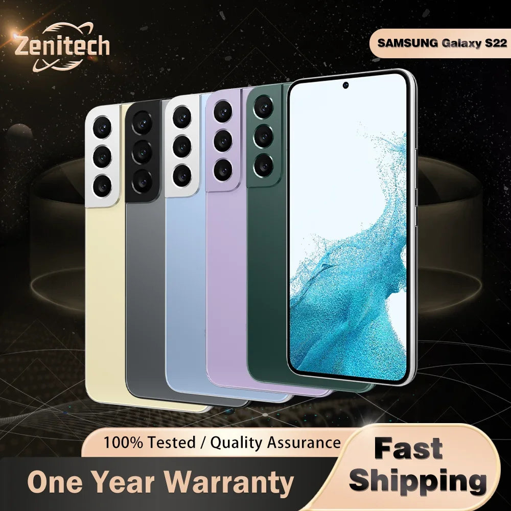 Original Samsung Galaxy S22 5G S901U1 Original 6.1" AMOLED RAM 8GB ROM 128/256GB Snapdragon NFC Octa Core galaxy  S22 phone