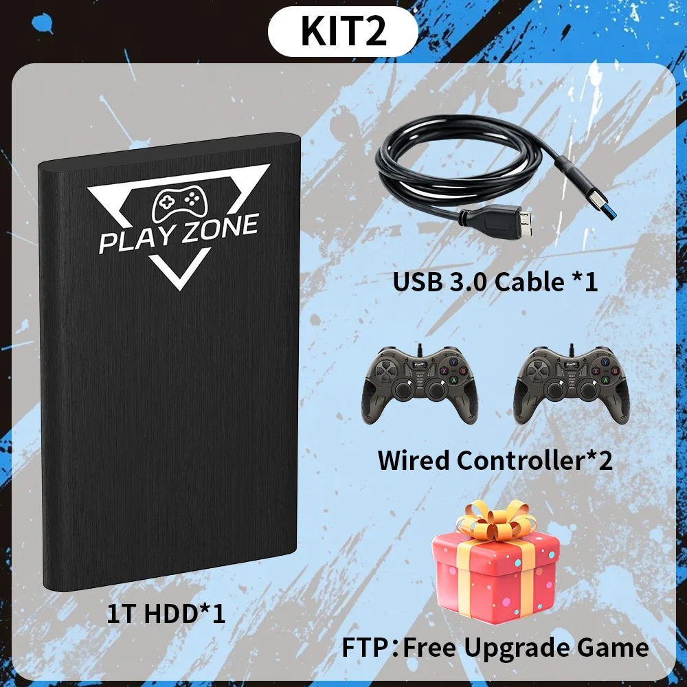 Play Zone 1T Retro Game HDD for Switch/PS5/Xbox/PS4/PS3/PS2/WIIU Emulator Console Launchbox＆Retrobat＆Playnite 16191 Games for PC