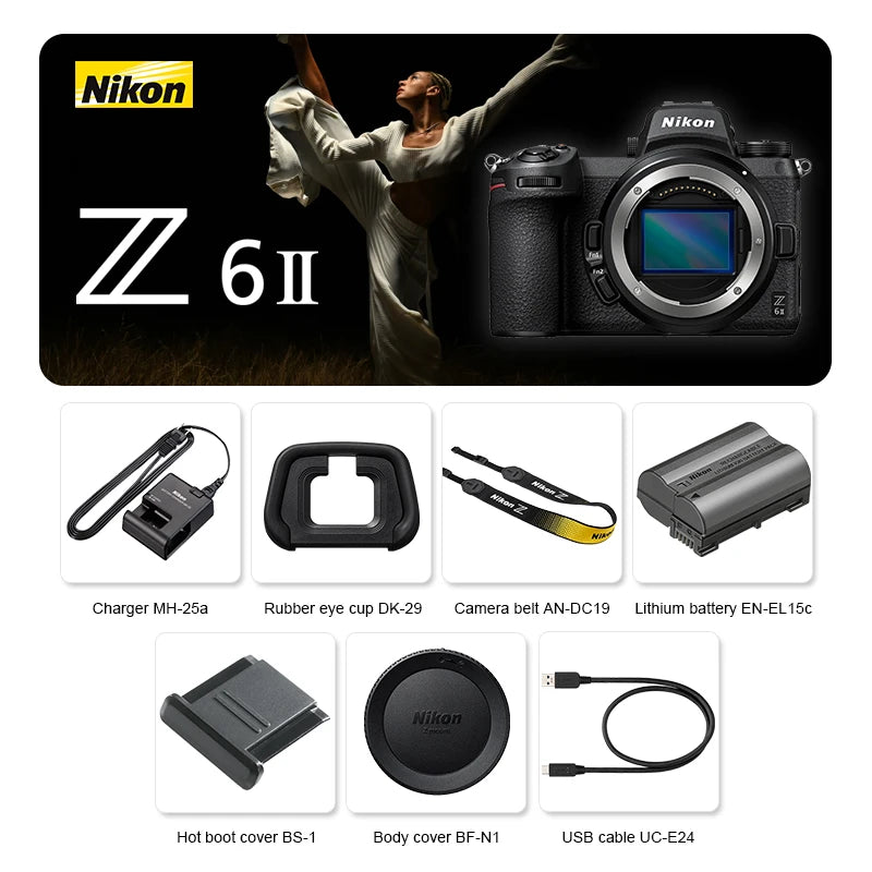 【NEW】Nikon Mirrorless Camera Z6II Full-Frame Digital Camera 24.5MP 4K UHD Video Camera for Photography & Vlogging
