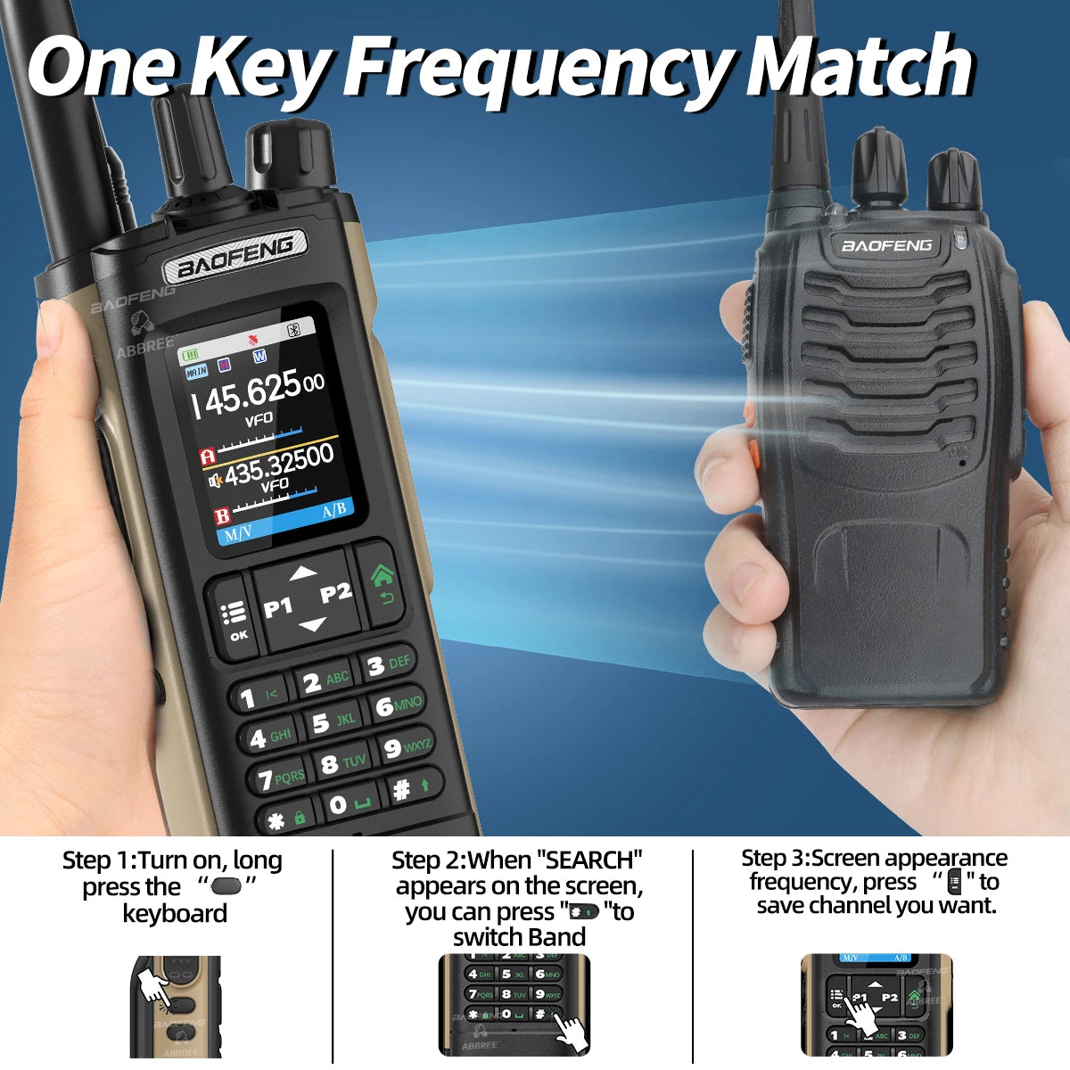 BAOFENG UV-32 GPS Air Band Walkie Talkie Long Range 10W Multi Band Bluetooth Programming Wireless Copy Frequency Two Way Radio