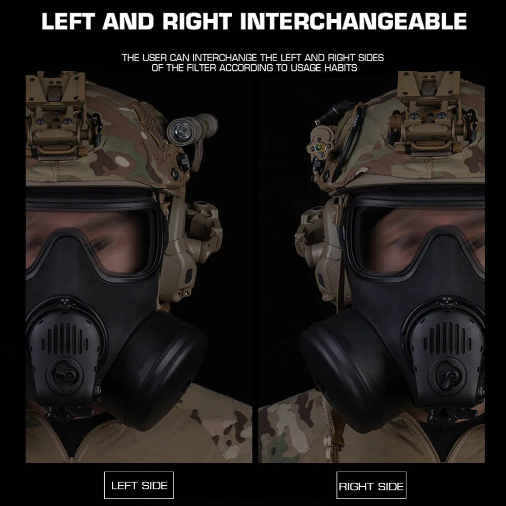 M53  Gas Mask CBRN (Chemical, Biological, Radiological, and Nuclear) protective gear for Tactical  Full Face Protective Mask with Fan Filteer Microphone Communication