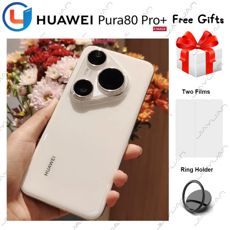 Original Huawei Pura 80 Pro+ Mobile Phone 6.8" OLED Display HarmonyOS 5.1 Kirin 9020 Camera 50MP Battery 5700mAh Smartphone