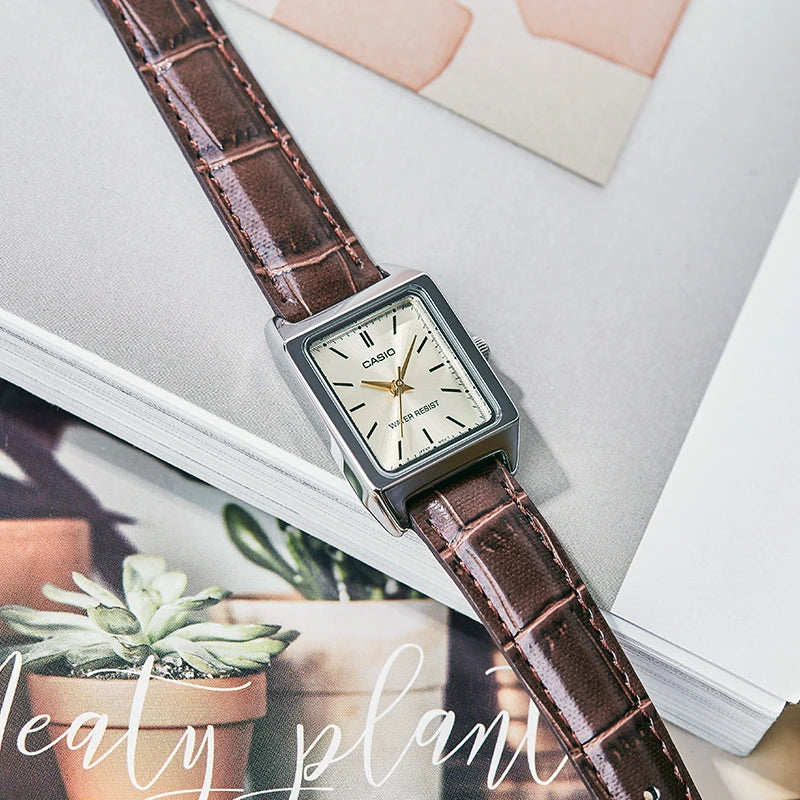 Casio Watch Women Leather Square Dial Female Quartz Clock Relogio Mulher LTP-V007L/9E/B