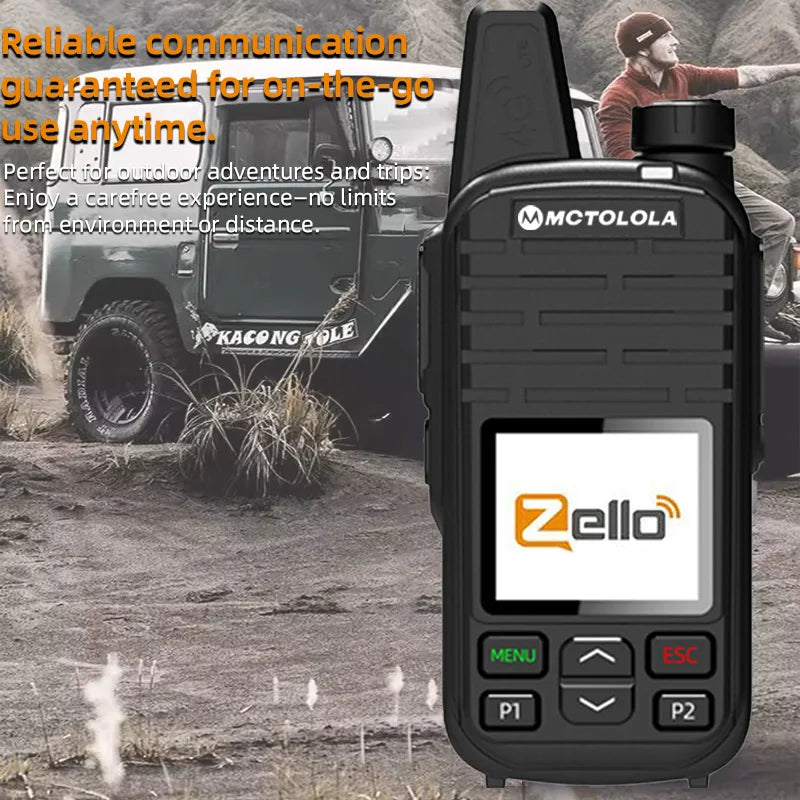 MOTOLOLA 4G zello walkie-talkie Android 8.1 Car Intercom Supports WIFI Bluetooth POC Two-way Radio 5000 Kilometers Suitable Flee