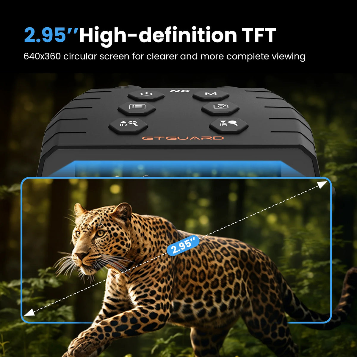 GTGUARD N6 Night Vision Binoculars Goggles Infrared 5X Zoom 1080P FHD Video 12MP 4032X3024 Photo Outdoor Observ Animal Telescope
