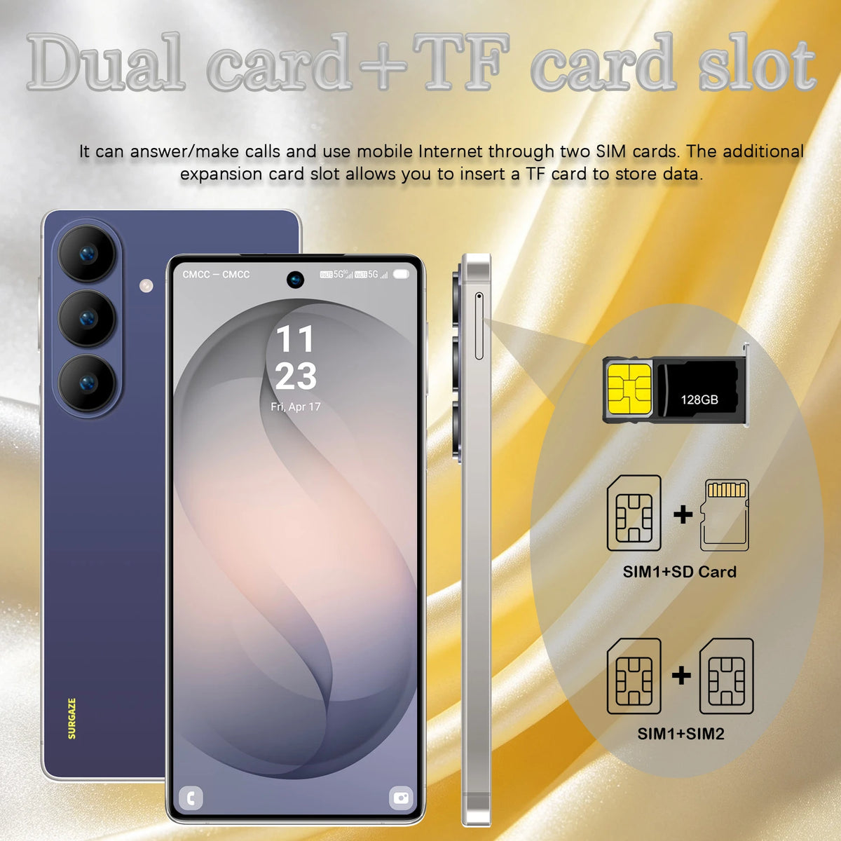 SURGAZE New High-Performance S26+ Smartphone Android15 5200mAh 12GB+512GB 6.8Inch 5G Dual SIM Global Version Mobile Phone