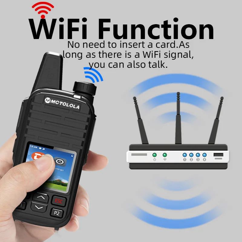 MOTOLOLA Zello 2G 3G 4G POC Wireless Remote Control Walkie Talkie Android 8.1 Bluetooth Global PTT WiFi Global Coverage 5000km