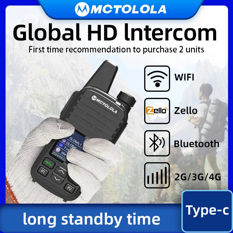 MOTOLOLA SIM Card Permanently Free 4G POC Wireless Intercom 5000 Kilometers Remote Handheld Walkie Talkie Supports Bluetooth WiF
