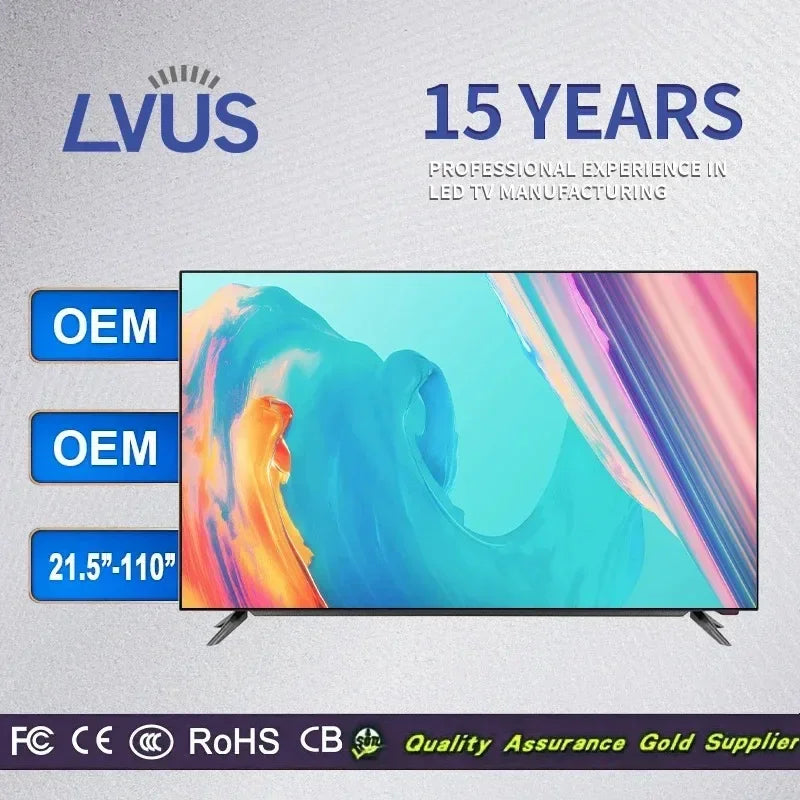 32 Inch Android Smart TV 1080P Full HD LED LCD Television WiFi HDMI USB AV Global Voltage 100-240V Ultra Thin Home Hotel TV