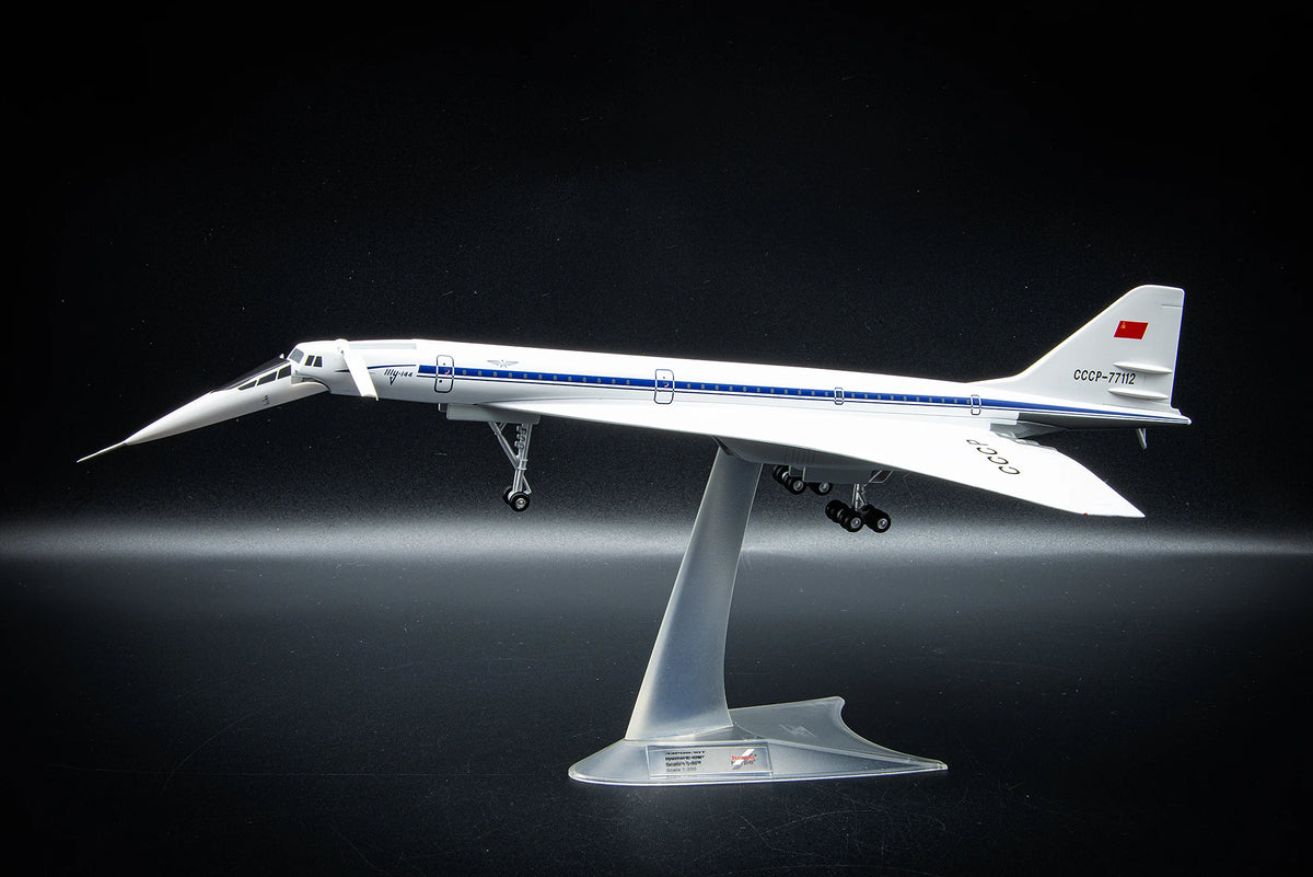 Herpa Tupolev TU-144D Aeroflot CCCP-77112 1:200 Diecast Supersonic Aircraft Model Metal Collectible