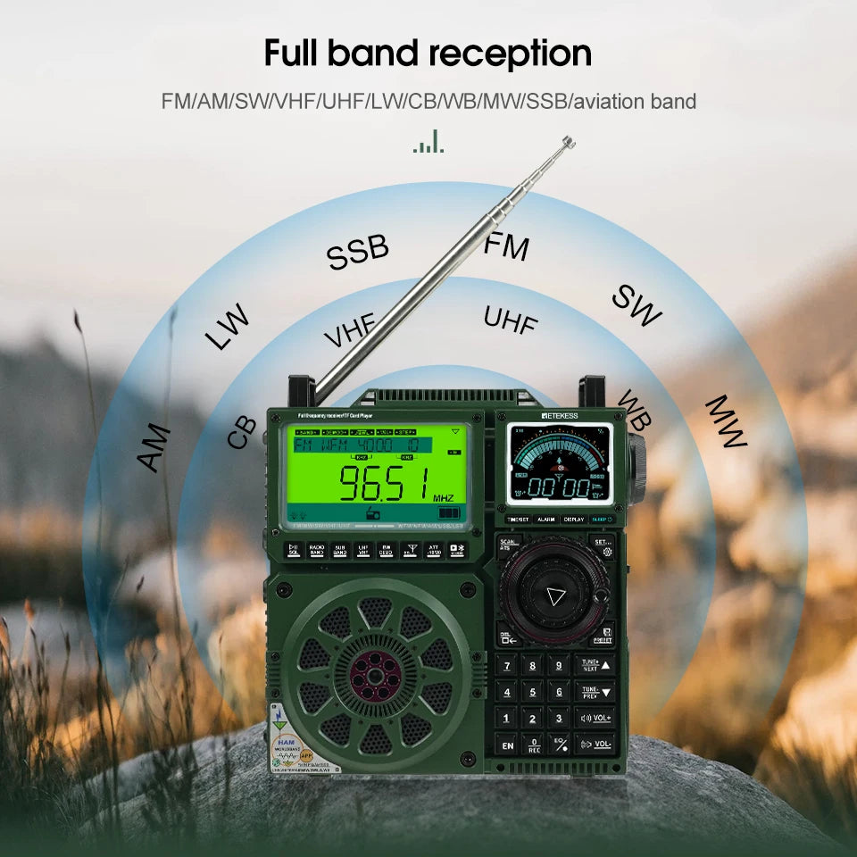 4 of 12 Essential CBRN Survival Items - MUST HAVE: RETEKESS TR113 Portable Radio Flagship Fever Receiver Full Band Ham Radio Amateur Shortwave Antenna Bluetooth Radios VHF UHF SSB