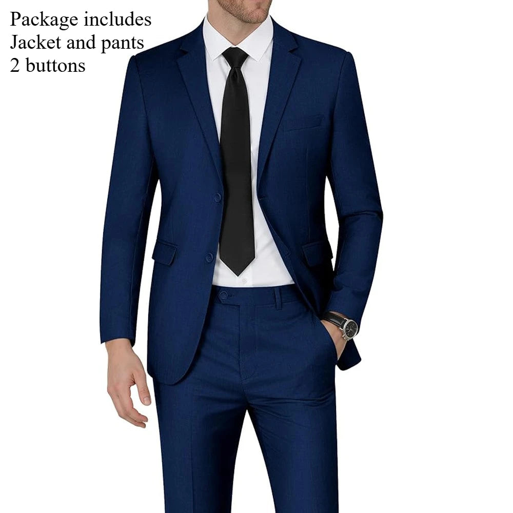 High Quality Men Suits Sets For Wedding Elegant 2 Pieces Jackets Pants Stretch Blazers Tailored Formal Full 2025 Costume