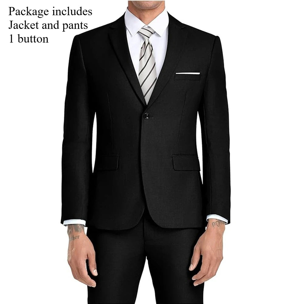 High Quality Men Suits Sets For Wedding Elegant 2 Pieces Jackets Pants Stretch Blazers Tailored Formal Full 2025 Costume