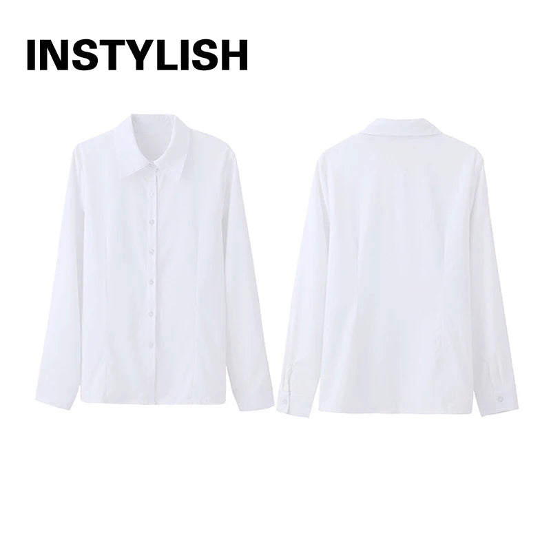 Women Elegant Solid Button Shirt Chiffon Blouse Spring Summer Casual Solid Long Sleeve Turn Down Collar Tunics OL Shirt Tops