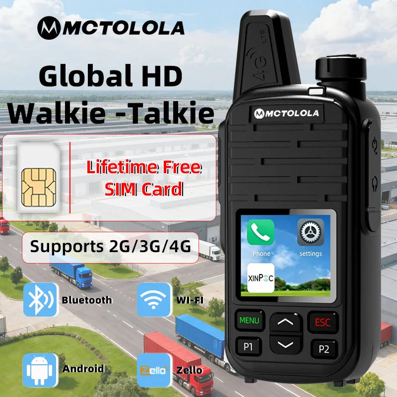 MOTOLOLA SIM card lifetime free 4G global high-definition sound quality walkie talkie supports Bluetooth WiFi POC two-way radio