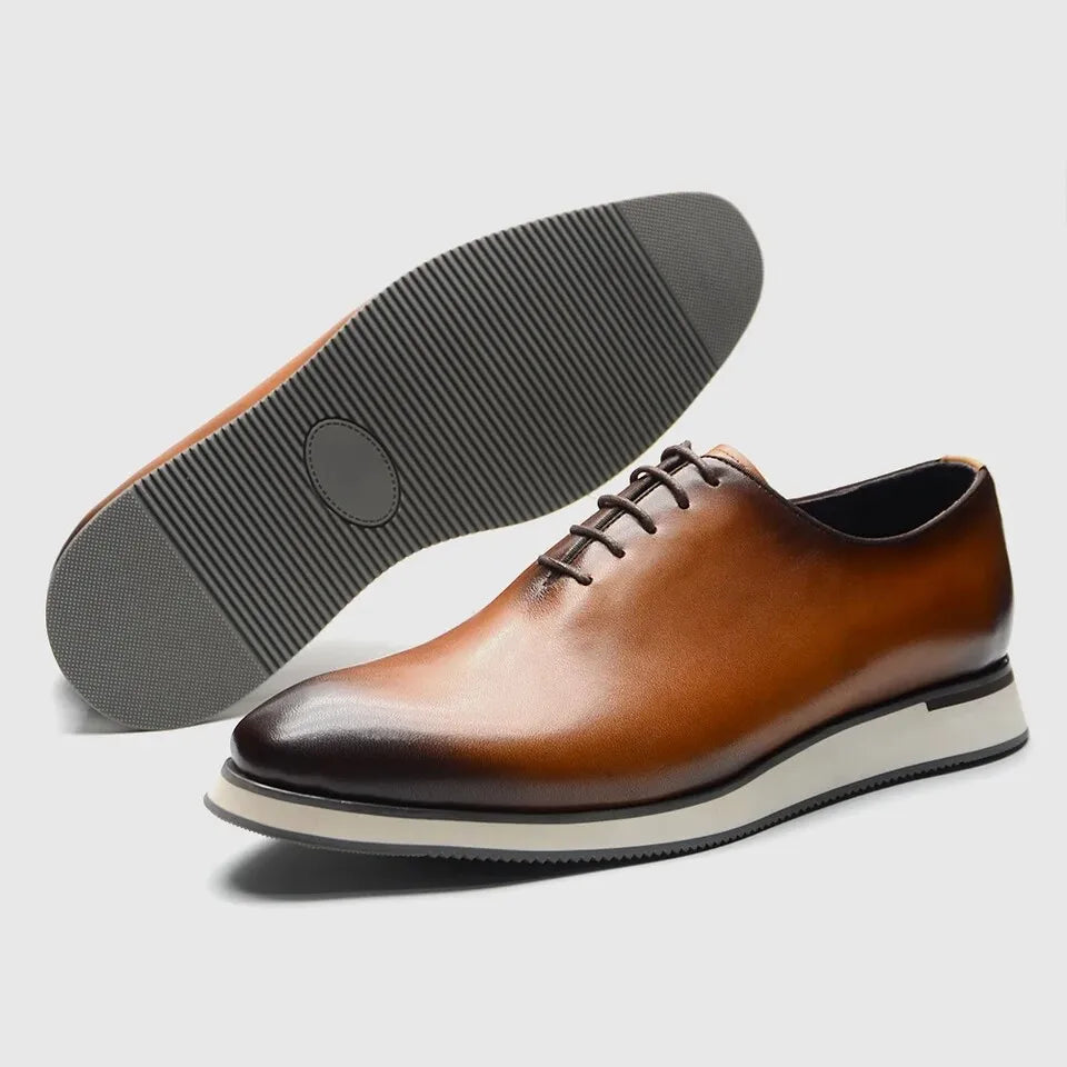 Luxury Brand Men's Leather Shoes Green/Blue Casual Dress Lace-Up Comfortable Sports Outdoor Daily Shoes