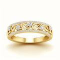 Huitan Exquisite Bridal Rings for Wedding Gold Color Brilliant Cubic Zirconia Modern Fashion Women's Rings Luxury Party Jewelry