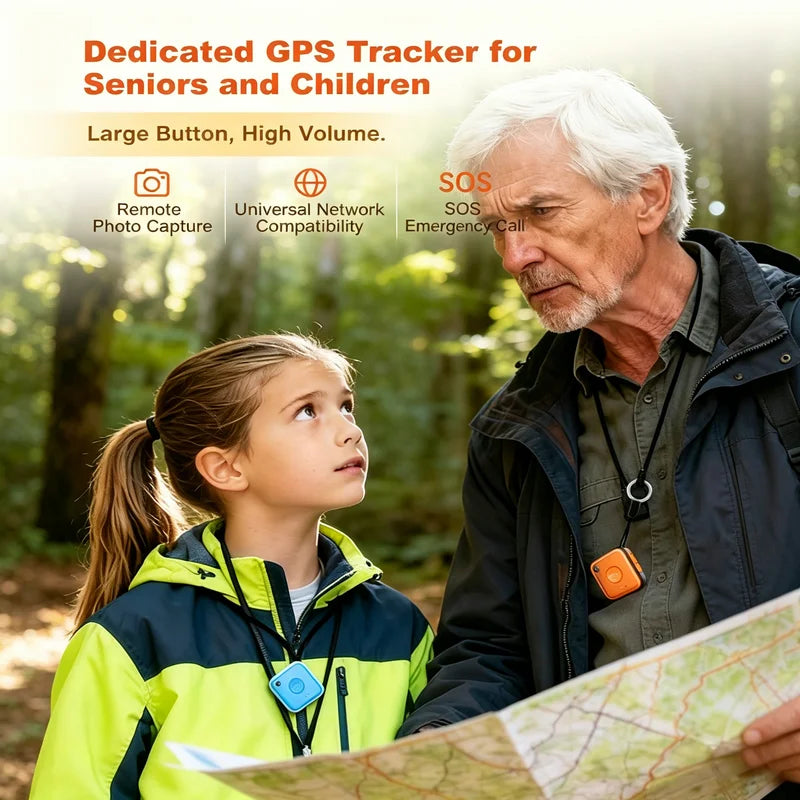 4G GPS Tracker Pendant for Kids And Seniors Waterproof with Camera SOS Safety Fall Detection Wearable Wristband Remote Control