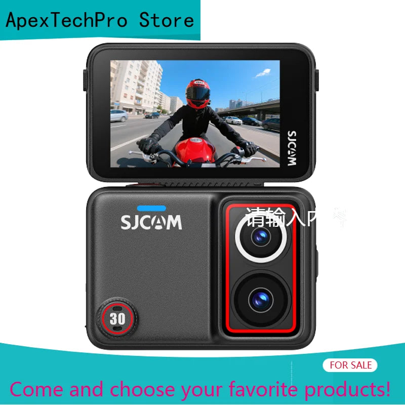 ApexTPNew SJCAM SJ30 8K Dual-Lens Action Camera –30m Waterproof, Night Vision, 7H Battery, With SteadyMotion 2.0 &Voice Control