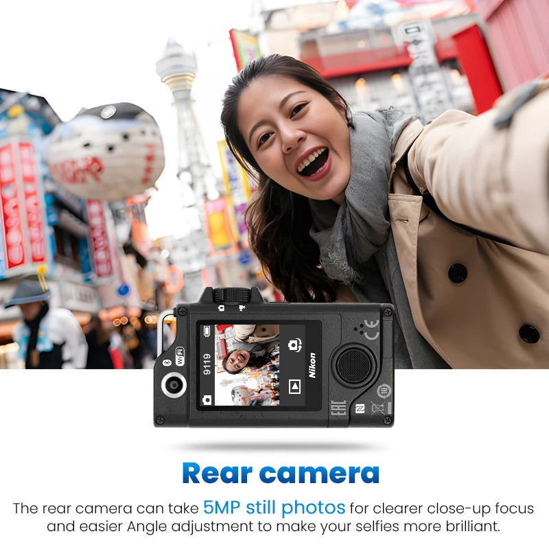 Nikon KeyMission 80 Mini Digital Camera VR stabilization 12MP Portable Dual Camera Outdoor Cycling and Adventure Sports Camera