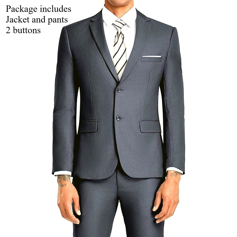 High Quality Men Suits Sets For Wedding Elegant 2 Pieces Jackets Pants Stretch Blazers Tailored Formal Full 2025 Costume