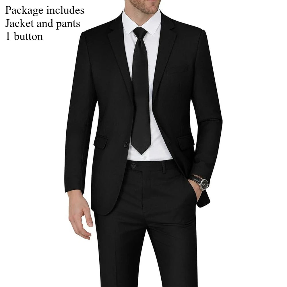 High Quality Men Suits Sets For Wedding Elegant 2 Pieces Jackets Pants Stretch Blazers Tailored Formal Full 2025 Costume