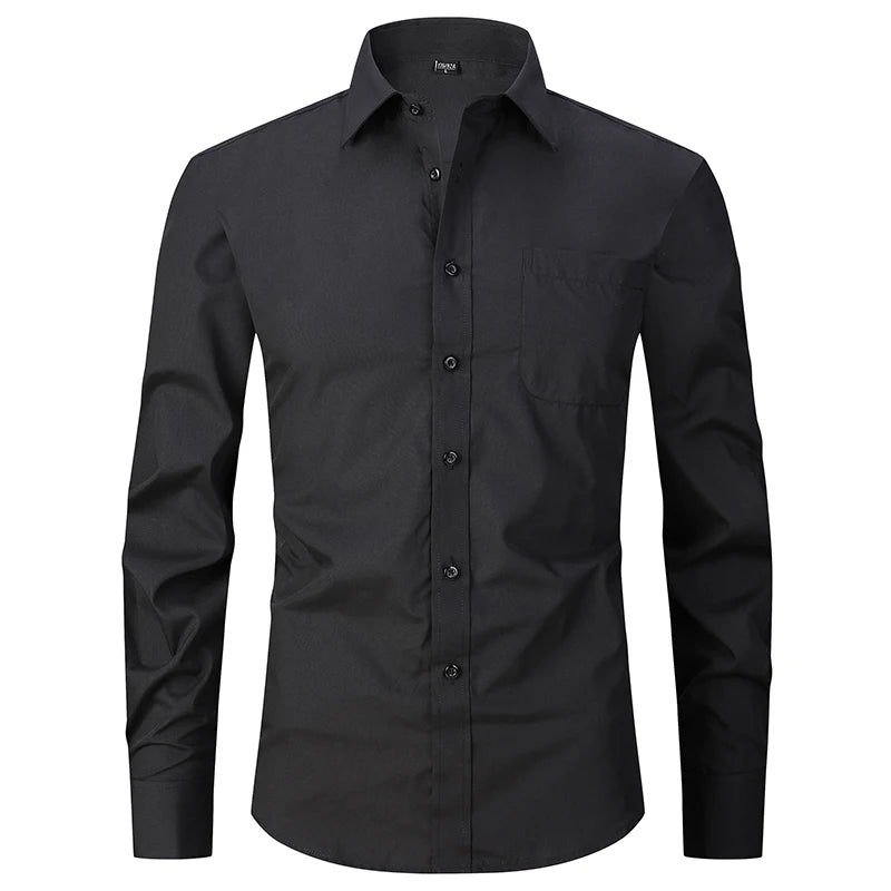 Men's French Cuff Dress Shirts Formal Business Luxury Long Sleeve Cotton for Wedding Office Executive  Sleeve Wedding Party Gift