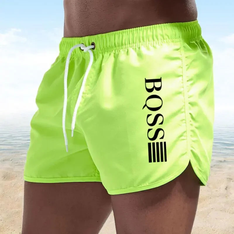 Summer Shorts Men Fast Drying Swim Shorts Breathable Net Fast Drying Surf Beach Pants Men's Fitness Pants Elastic Waist Shorts M