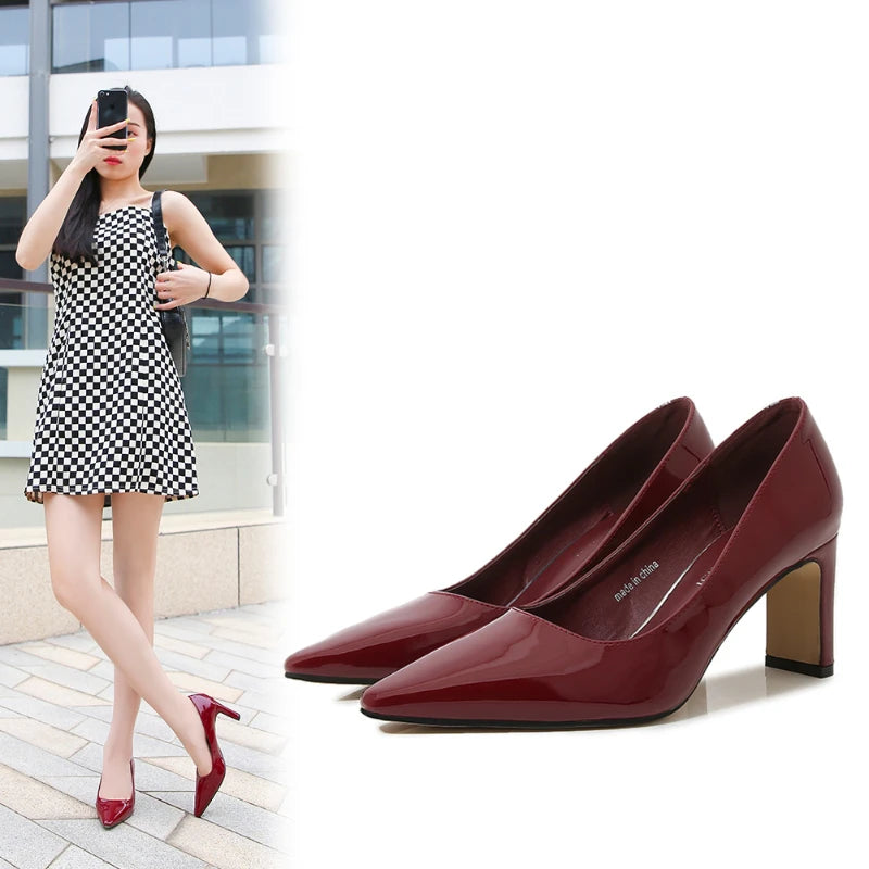 French Celebrity Single Shoes For Women Style Light Mouth Thick Heel Women's Shoes High-End Temperament Versatile Mid-Heel Shoes