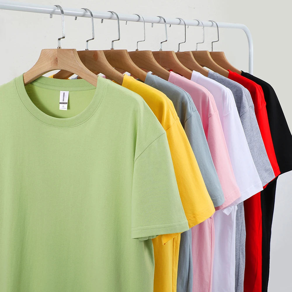100% Cotton Solid T-Shirts Men & Women Short Sleeve Fashion Brand Trend Casual Soft Clothing Tees - Pack of 6 | Summer Tops