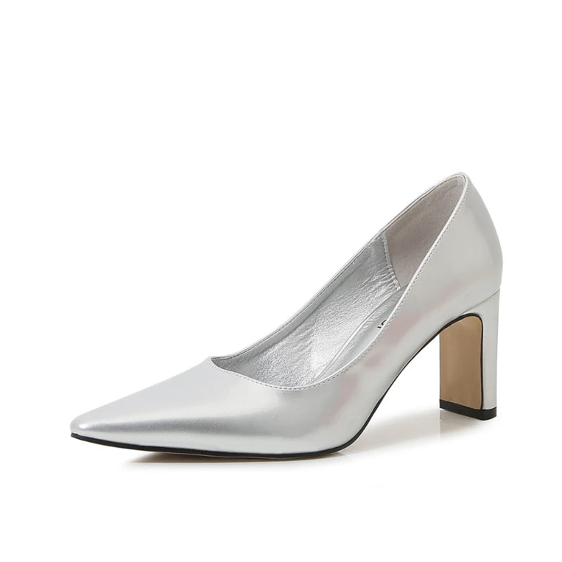 French Celebrity Single Shoes For Women Style Light Mouth Thick Heel Women's Shoes High-End Temperament Versatile Mid-Heel Shoes