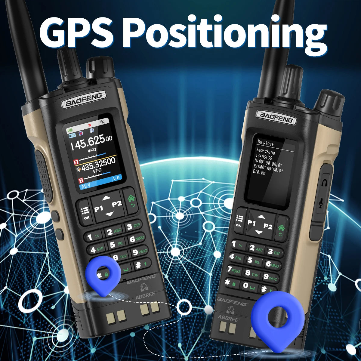 BAOFENG UV-32 GPS Air Band Walkie Talkie Long Range 10W Multi Band Bluetooth Programming Wireless Copy Frequency Two Way Radio