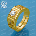 SHSTONE 18K Gold 925 Sterling Silver Men Zircon Adjustable Rings For Women Party Wedding Fashion Fine Jewelry Birthday Gift