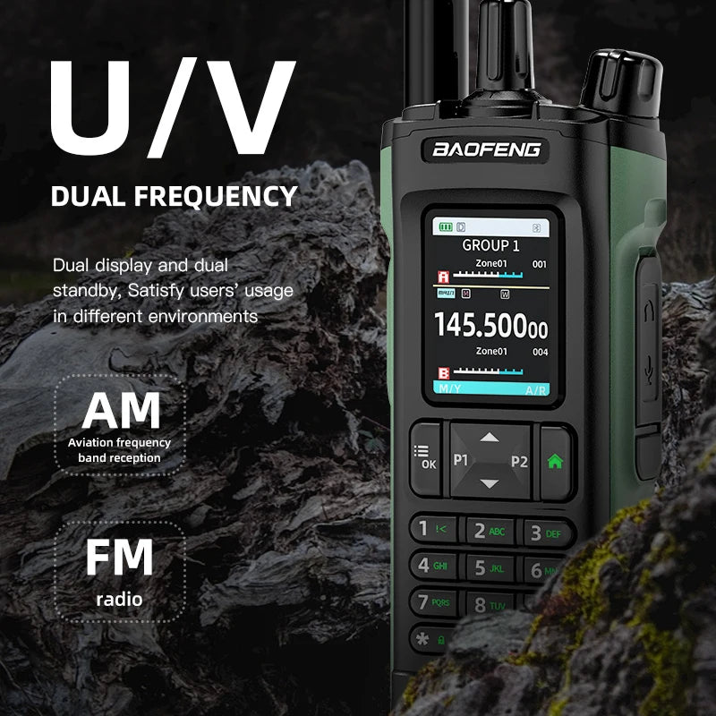 BAOFENG UV-32 GPS 10W Dual Band Ham Radio, 1000CH, Bluetooth APP Programming, 2200mAh USB-C Walkie Talkie