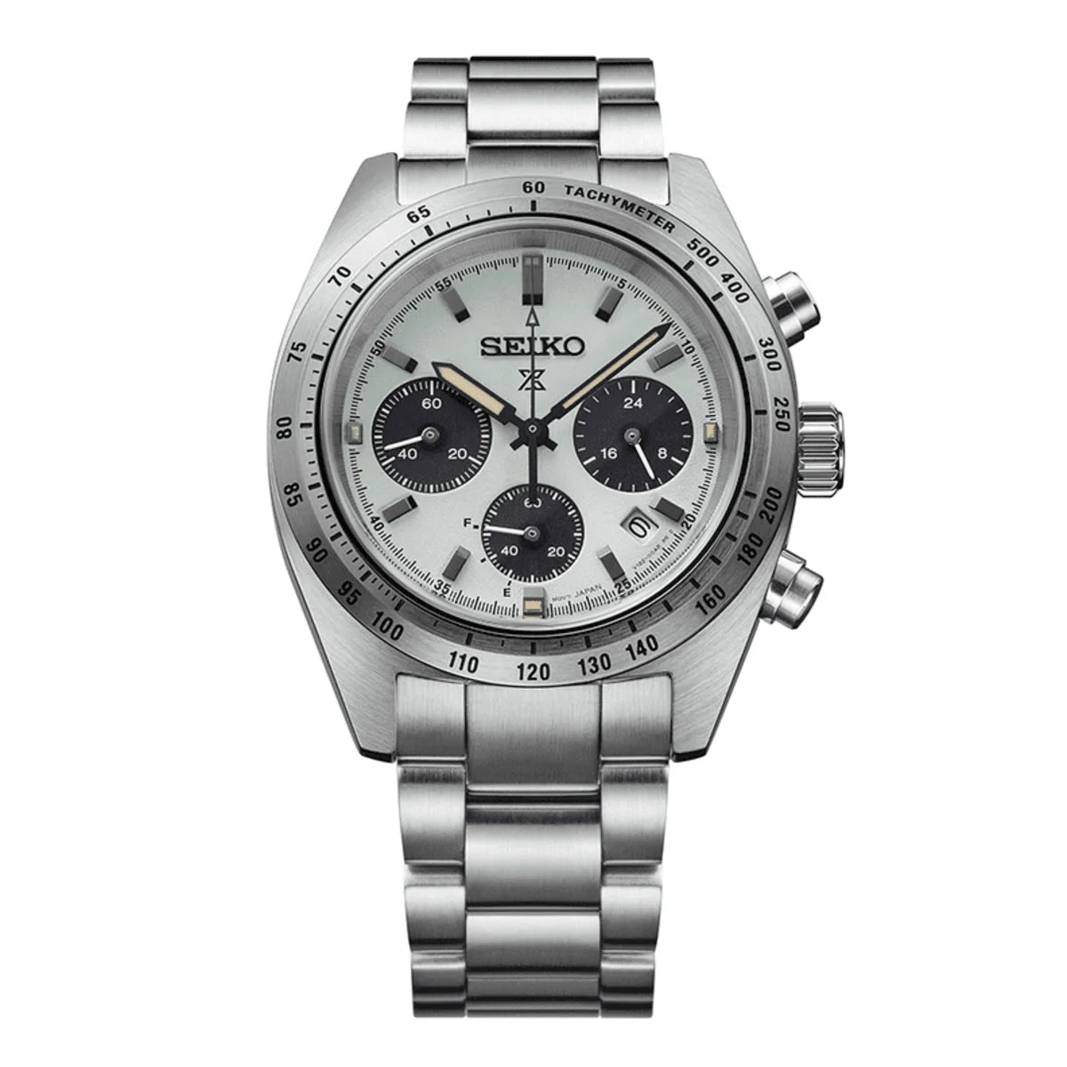SEIKO SSC965P1 Prospex Men's Solar Chronograph Watch 39mm Mint Green Dial Steel Bracelet 100m Waterproof Sapphire